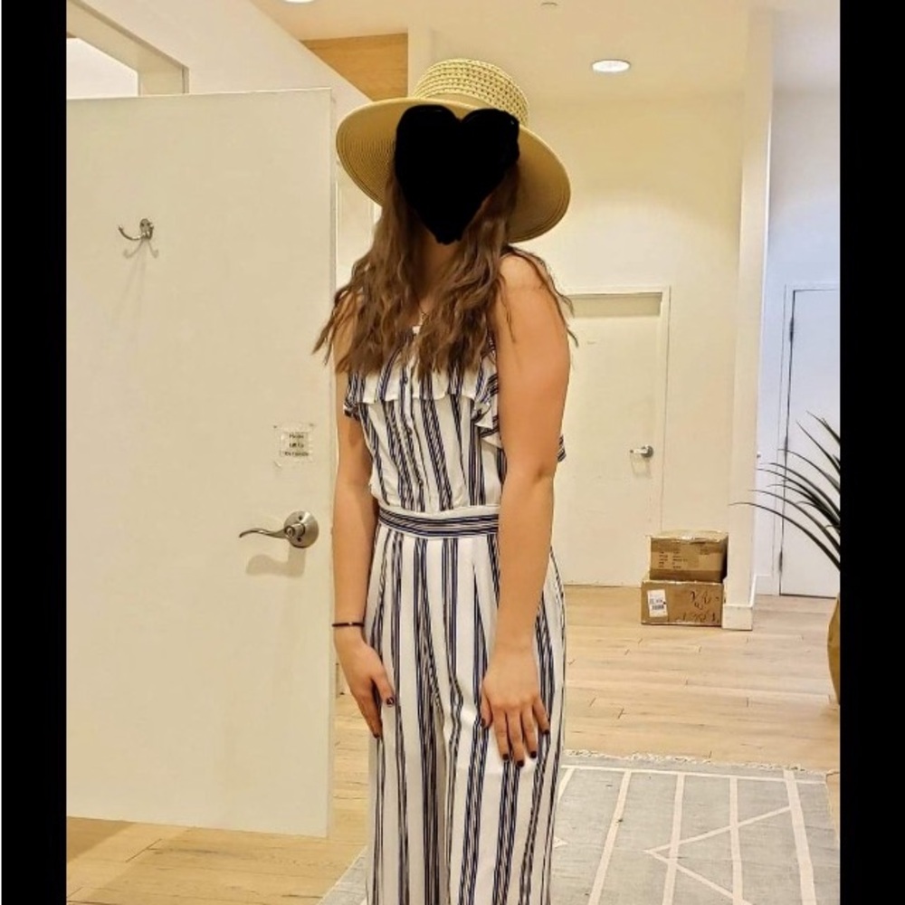 Elegant Navy Striped Jumpsuit (runs small)